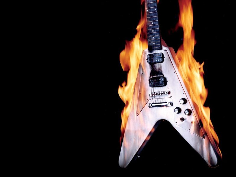 Electric Guitar on Fire — Orange