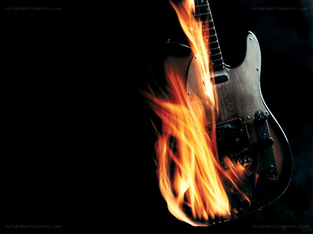 Electric guitar on fire