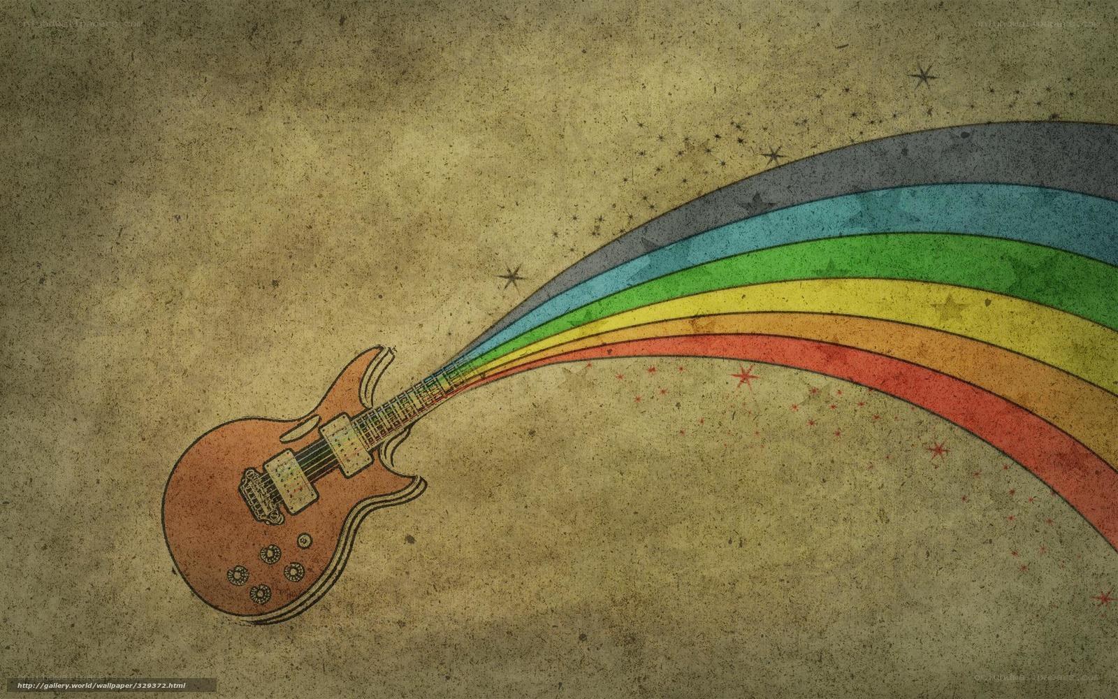 Electric guitar rainbow art
