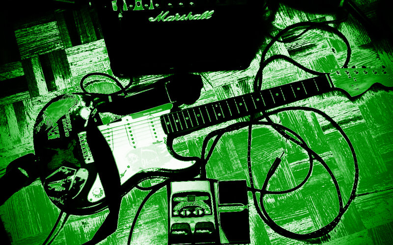 Electric Guitar Setup — Green, Dark