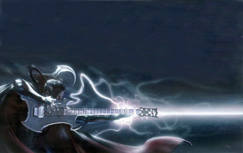 Electric guitar warrior