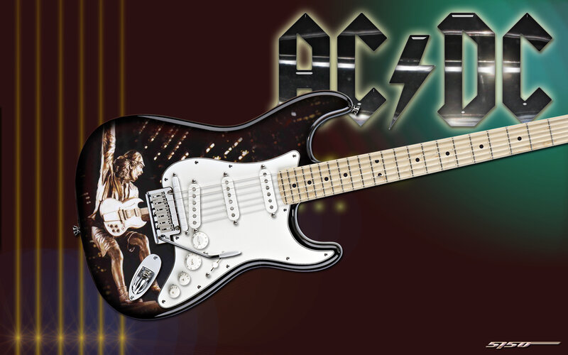 Electric Guitar with AC/DC Logo