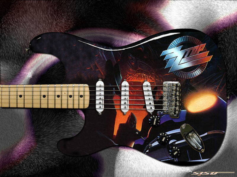 Electric Guitar with Artwork — Black