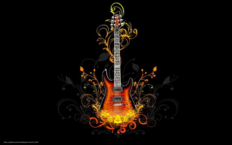 Electric Guitar with Flames