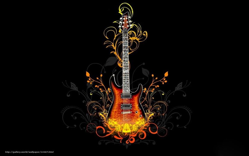 Electric guitar with floral design