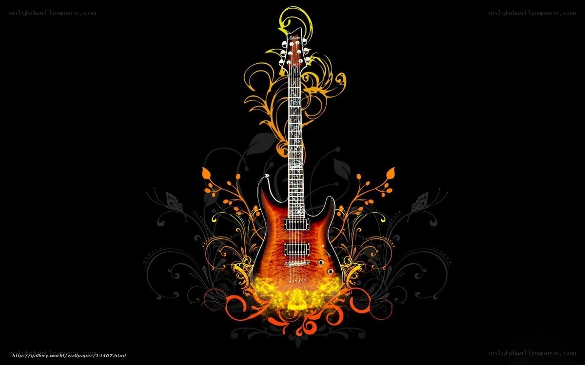 Electric guitar with floral design