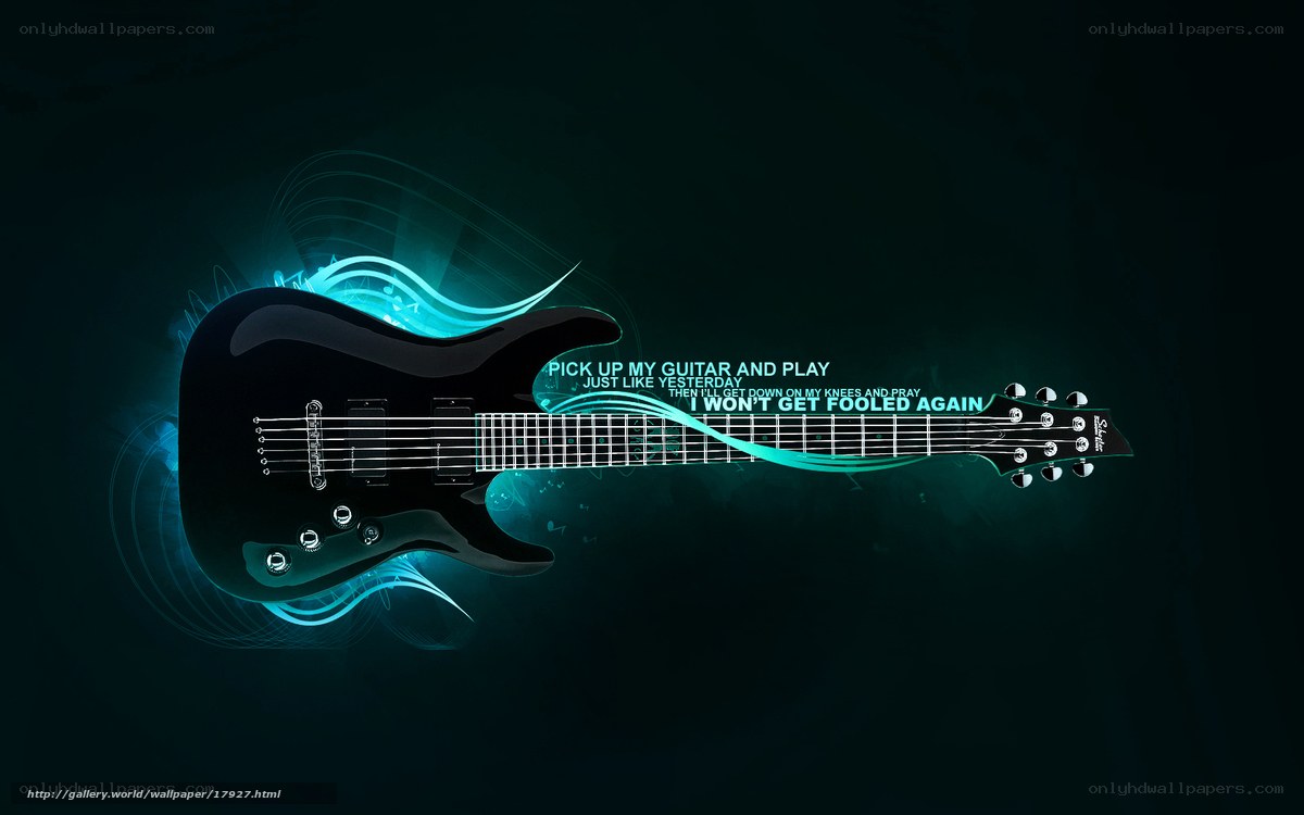 Electric guitar with glowing effects