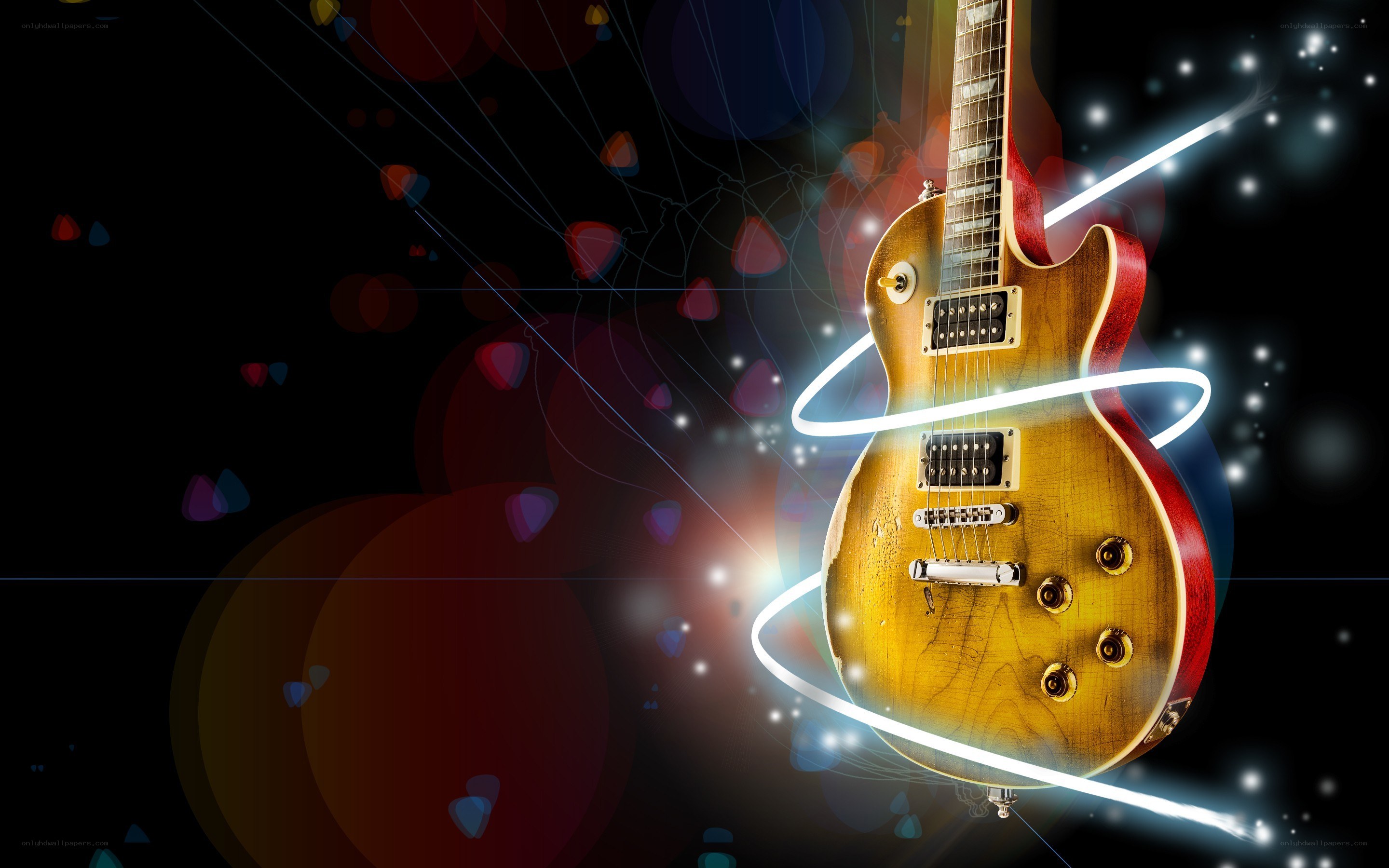 Electric guitar with light effects