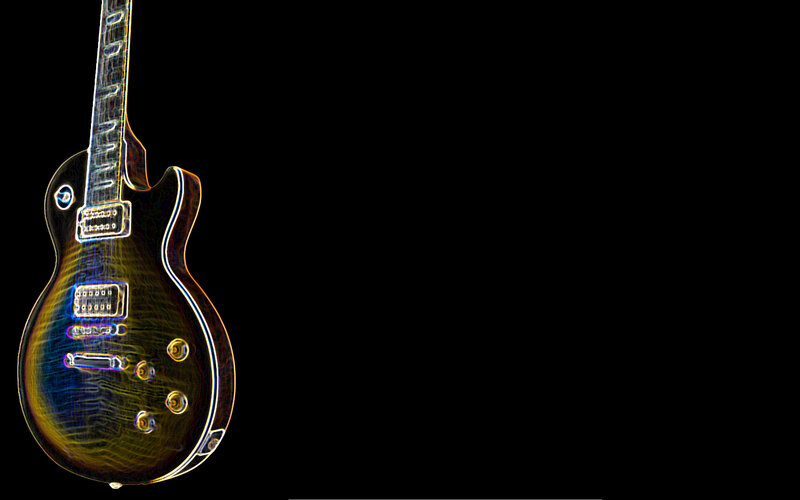 Electric guitar with neon effect