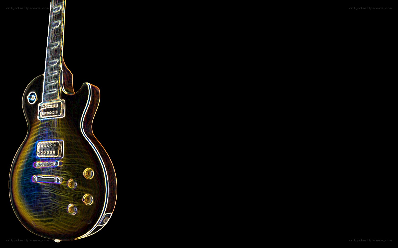 Electric guitar with neon effect