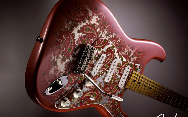 Electric Guitar with Paisley Design