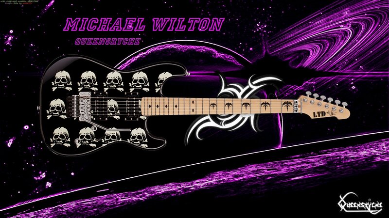 Electric Guitar with Skulls