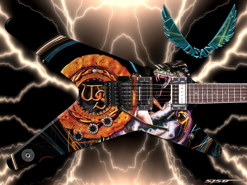 Electric Guitar with Snake Design