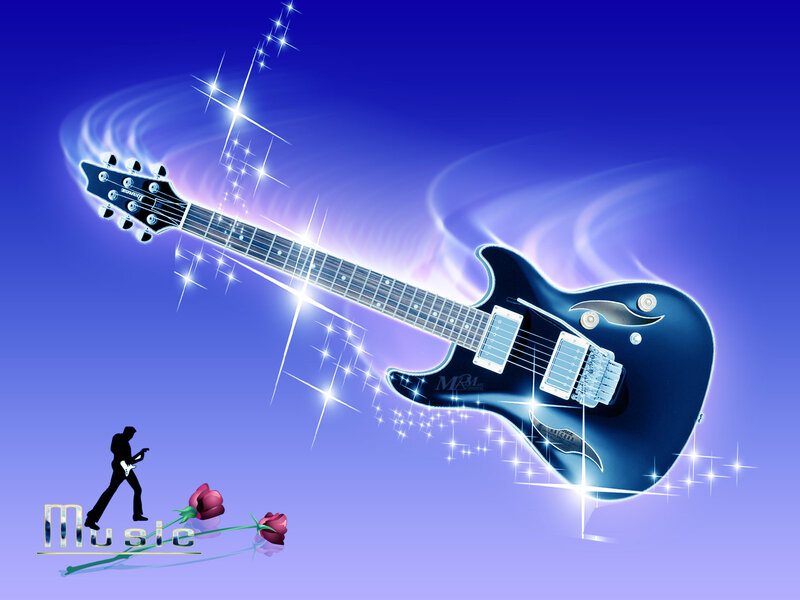 Electric guitar with sparkles