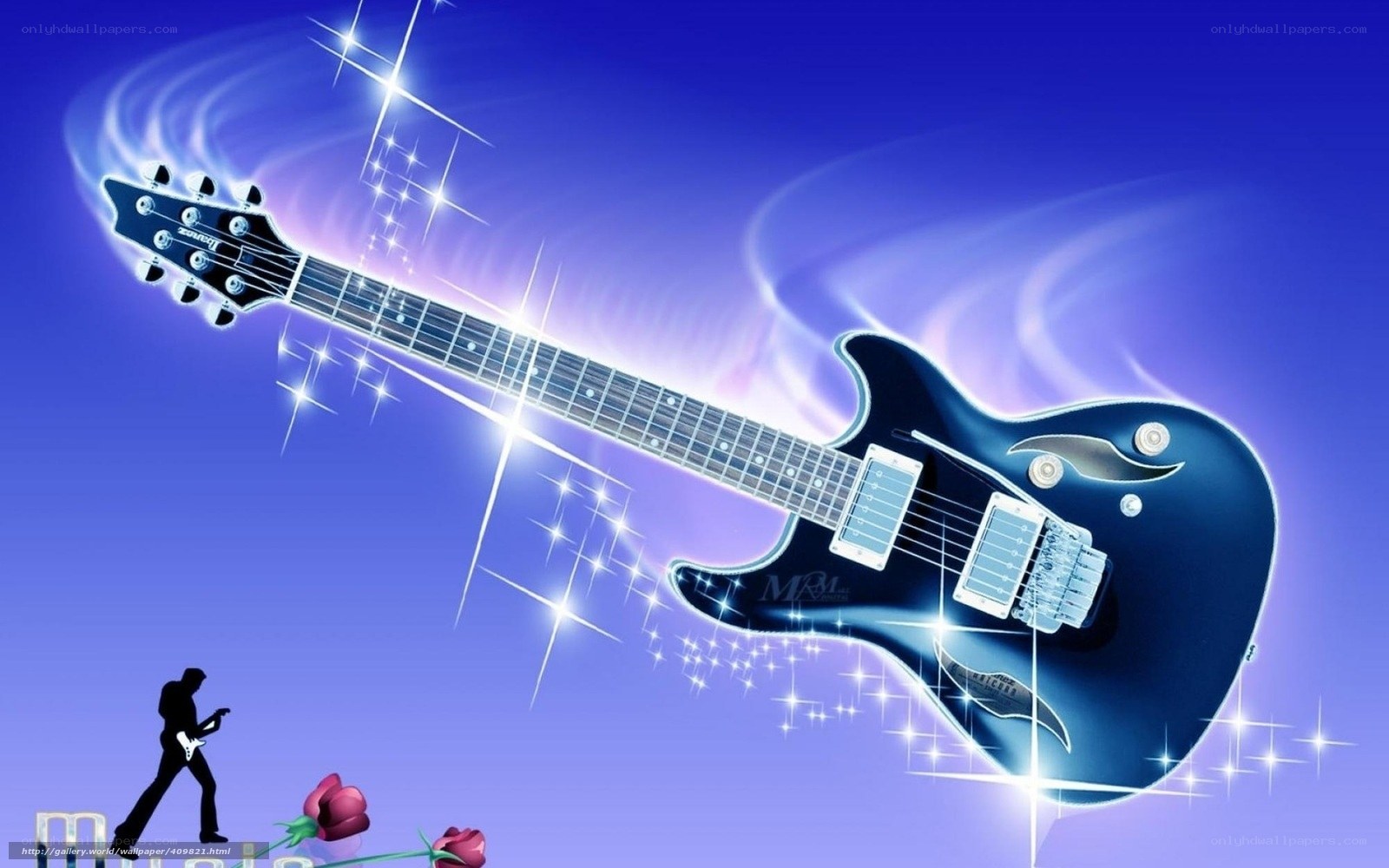 Electric guitar with sparkles