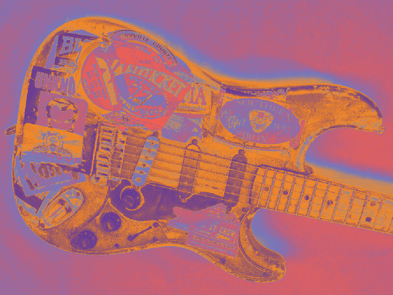 Electric Guitar with Stickers