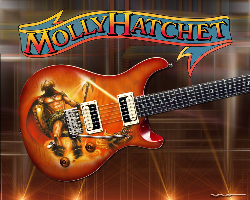 Electric Guitar with Warrior Design — Red