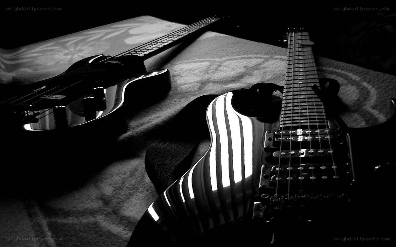 Electric guitars on a blanket