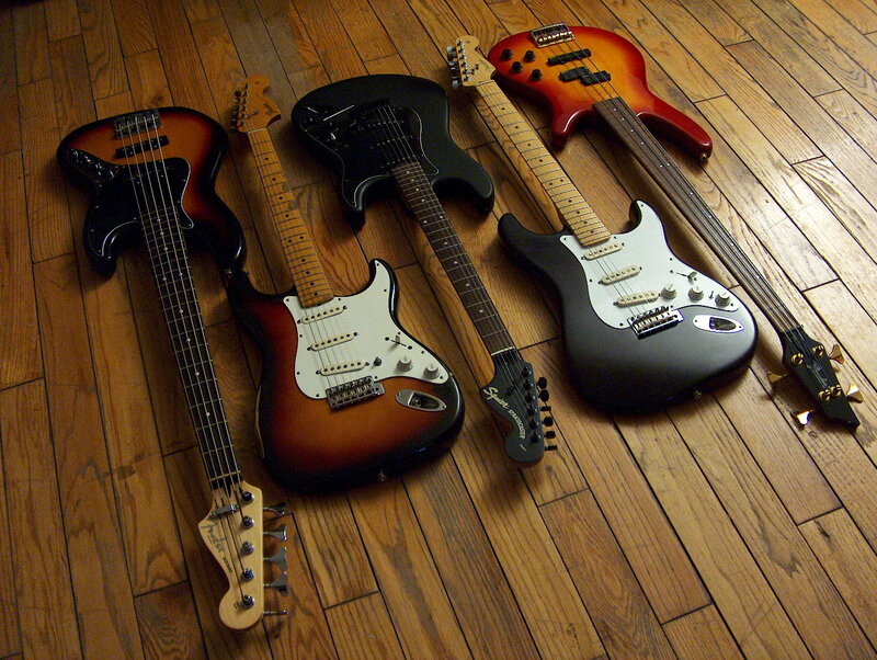 Electric Guitars on Floor