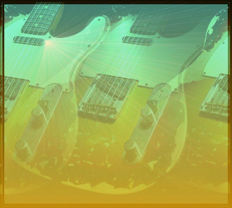 Electric Guitars Overlapping