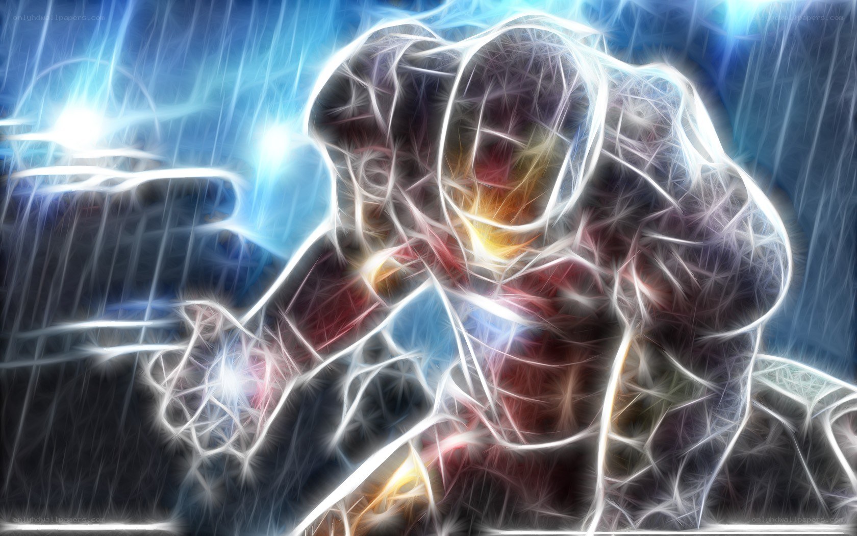 Electric Iron Man in storm