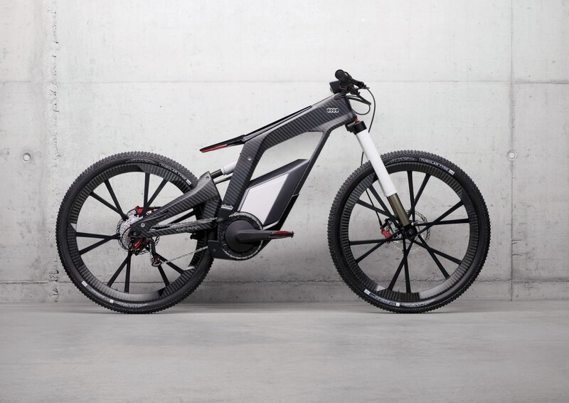 Electric Mountain Bike — Black, Minimalist