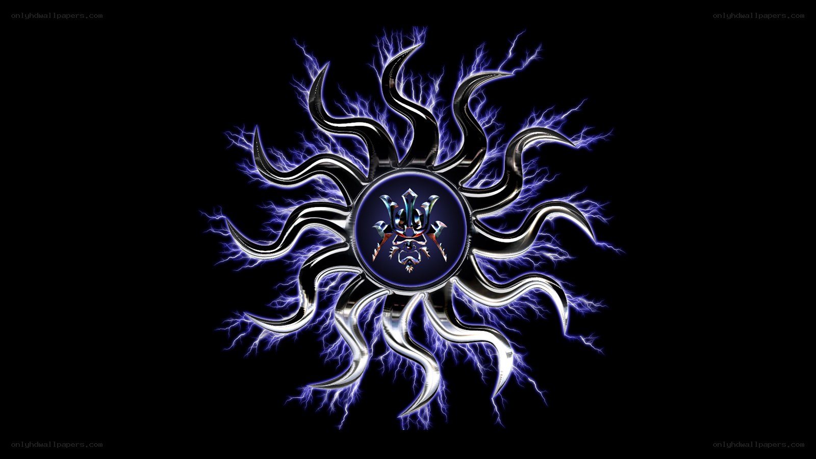Electric sun symbol with mask
