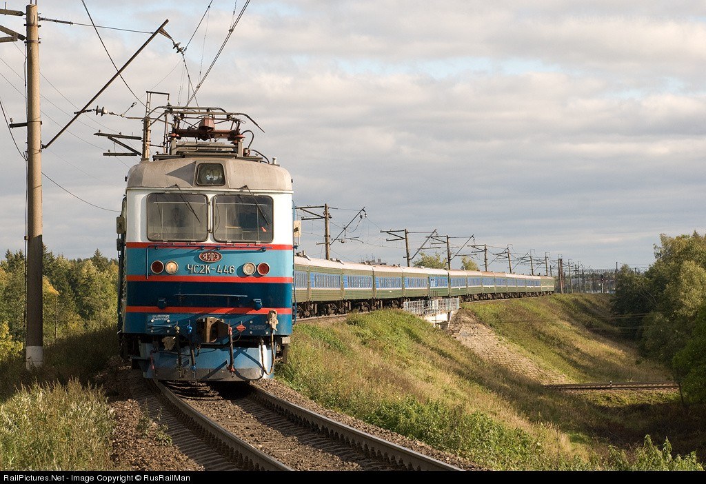 Electric train on a rural track
