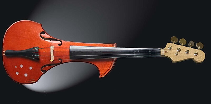 electric violin with bass neck