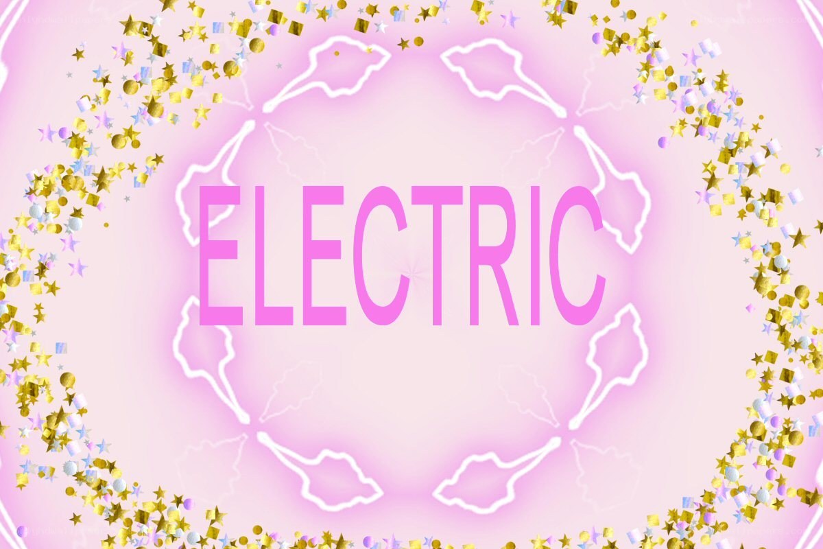 Electric word with confetti