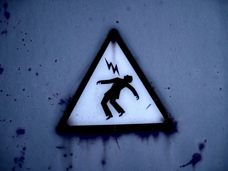 Electrical Hazard Sign — Blue