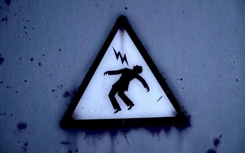 electrical hazard warning sign