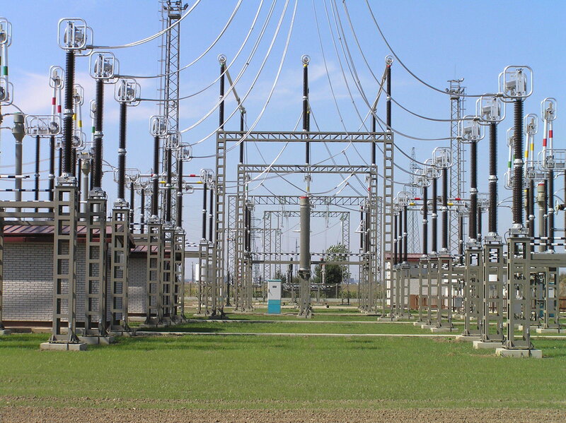 Electrical substation with power lines