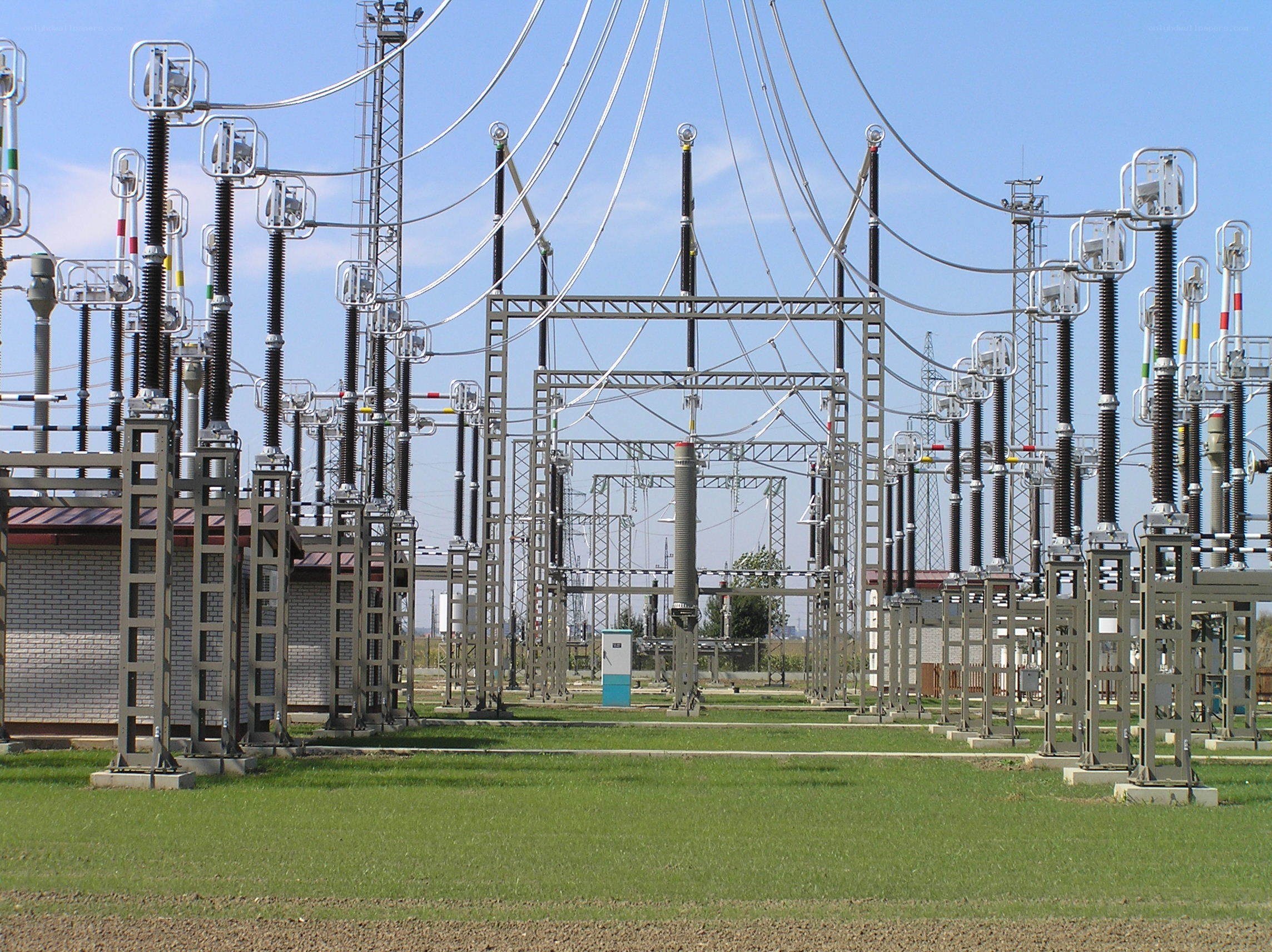 Electrical substation with power lines