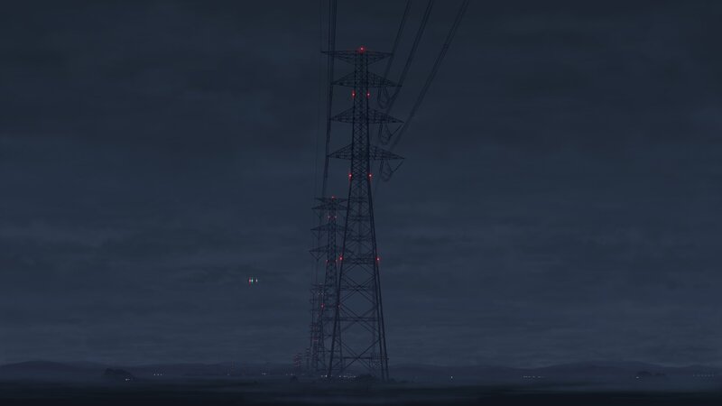 Electricity Pylon at Night