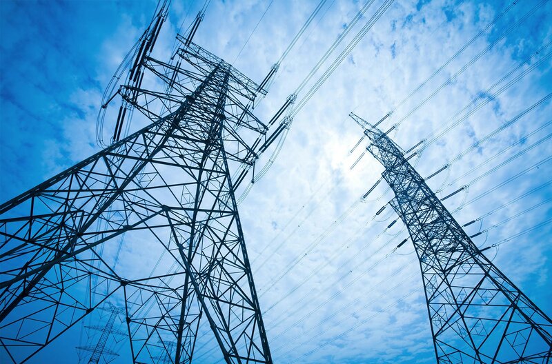 Electricity Pylons — Blue