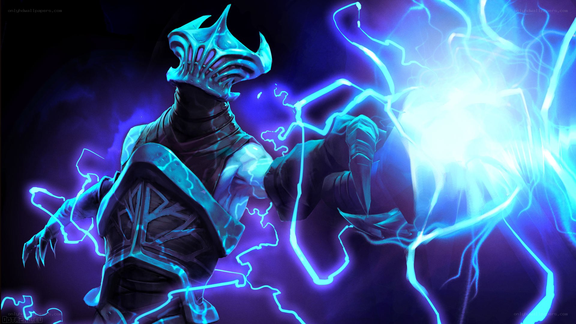 electrified warrior in armor