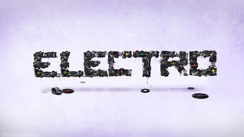 Electro music word art