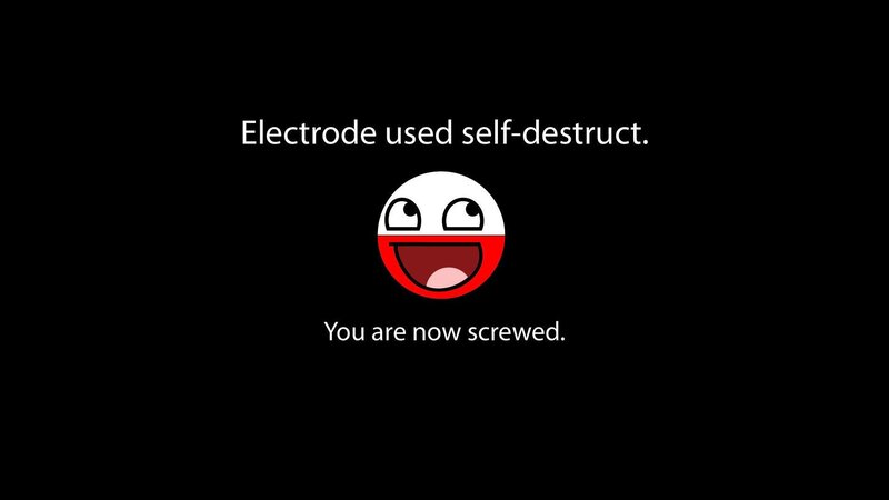 Electrode self-destruct