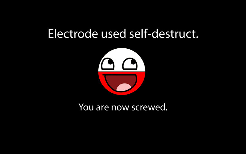 Electrode self-destruct