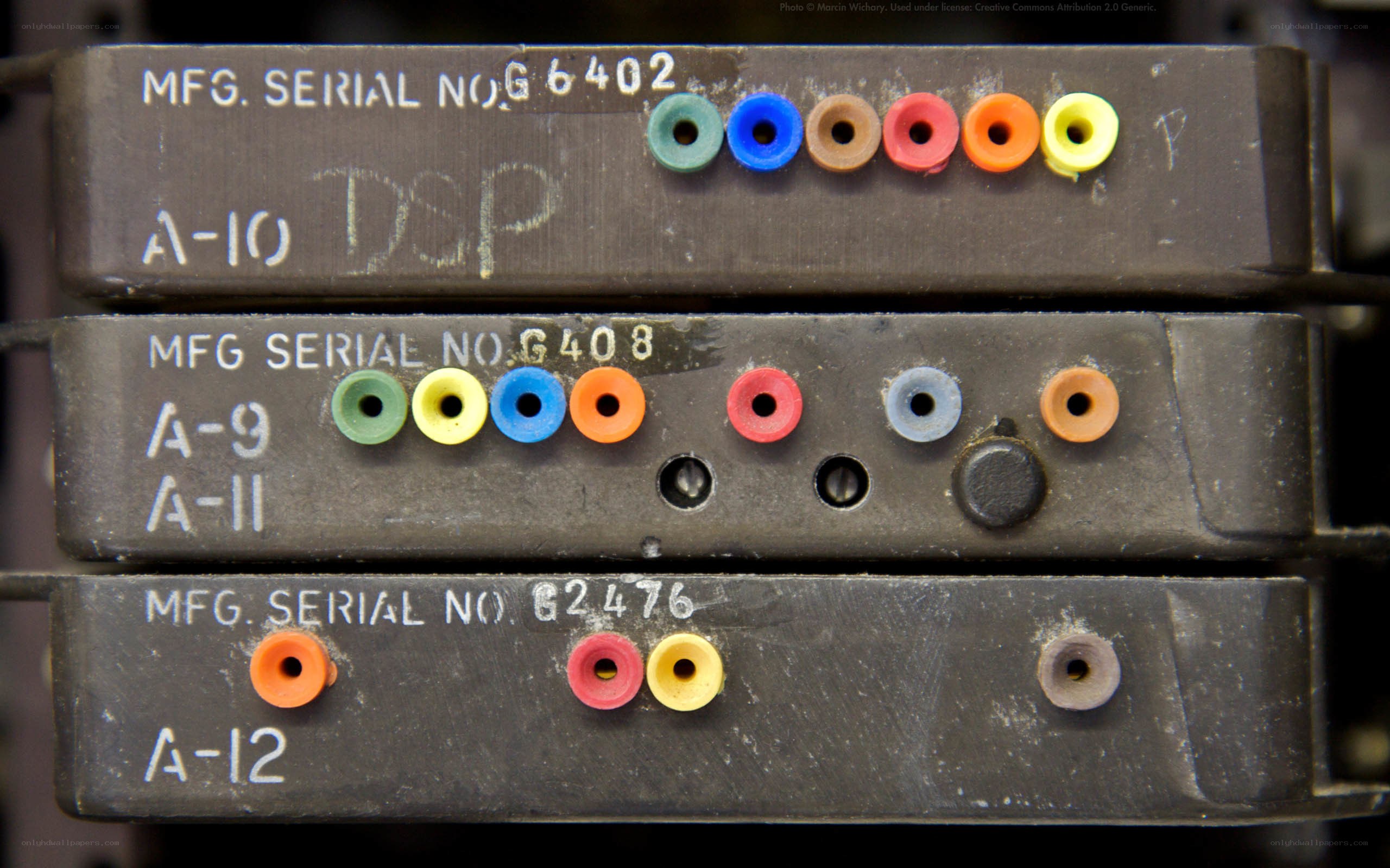 electronic components with color-coded connectors
