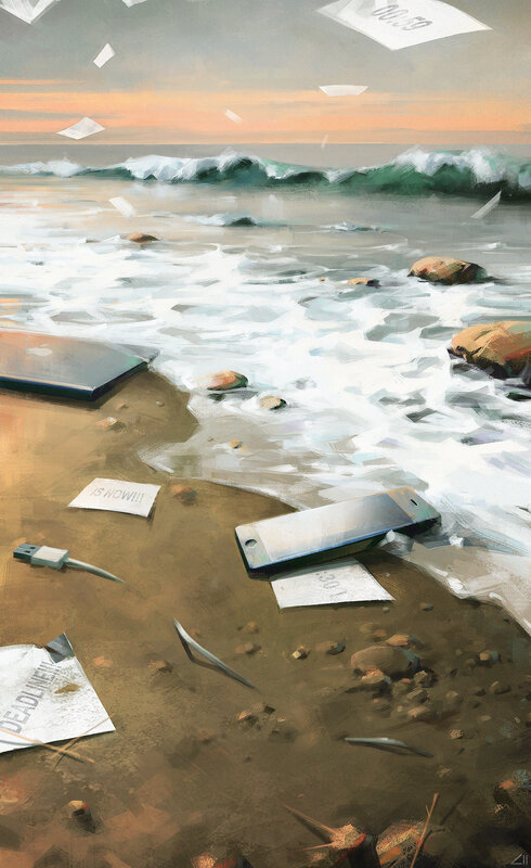 Electronic Devices on Beach