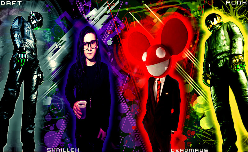 Electronic music artists collage