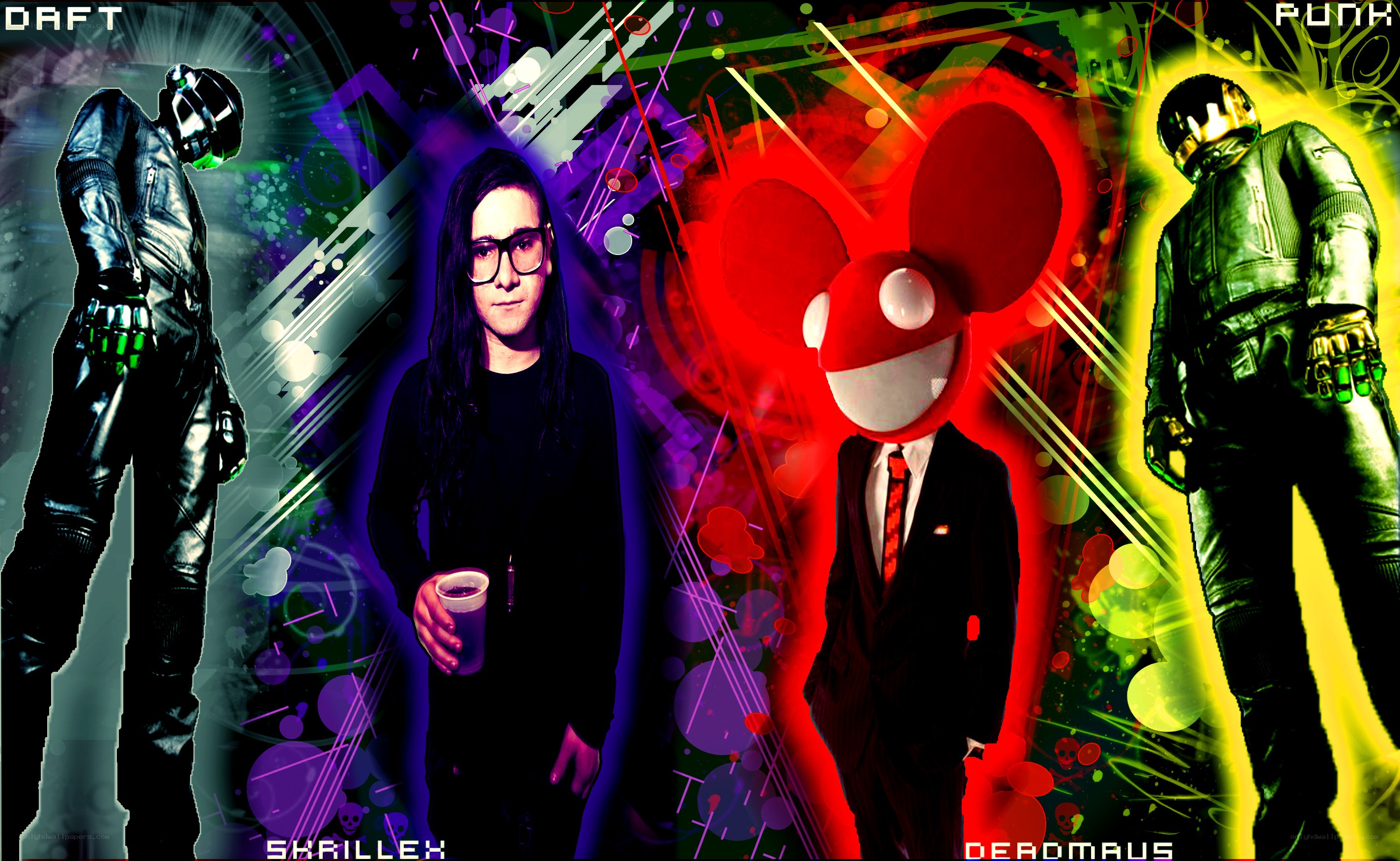 Electronic music artists collage