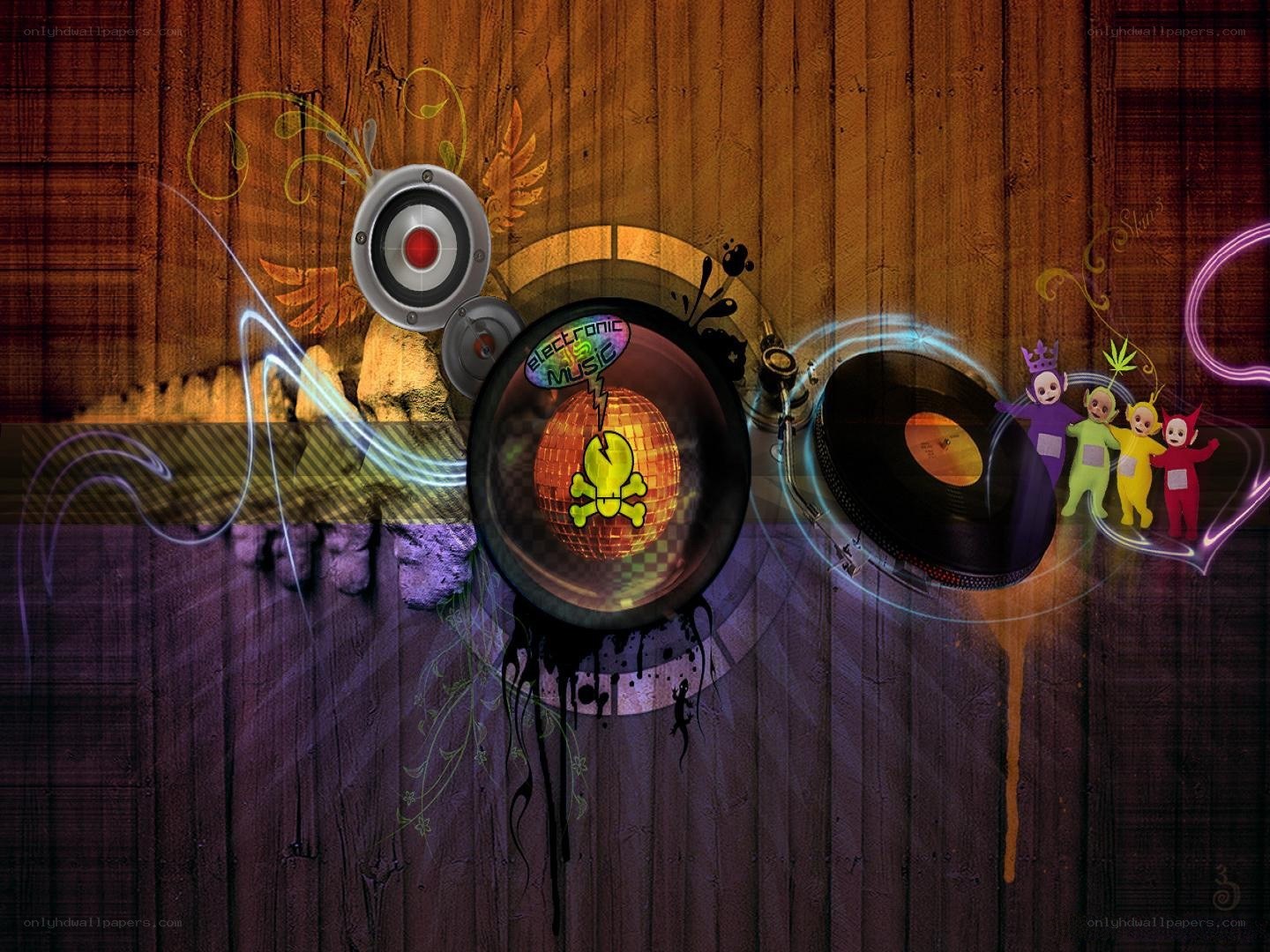 Electronic music collage with Teletubbies