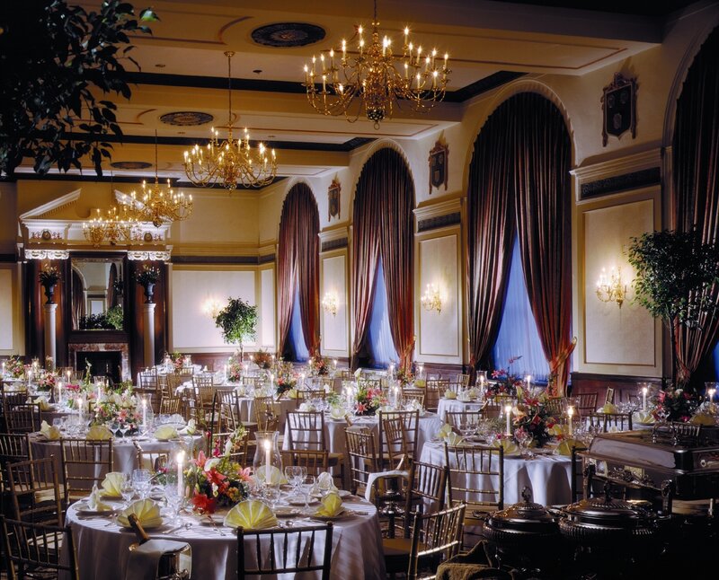 Elegant banquet hall setup