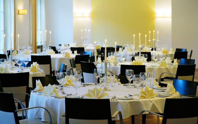 Elegant banquet hall setup