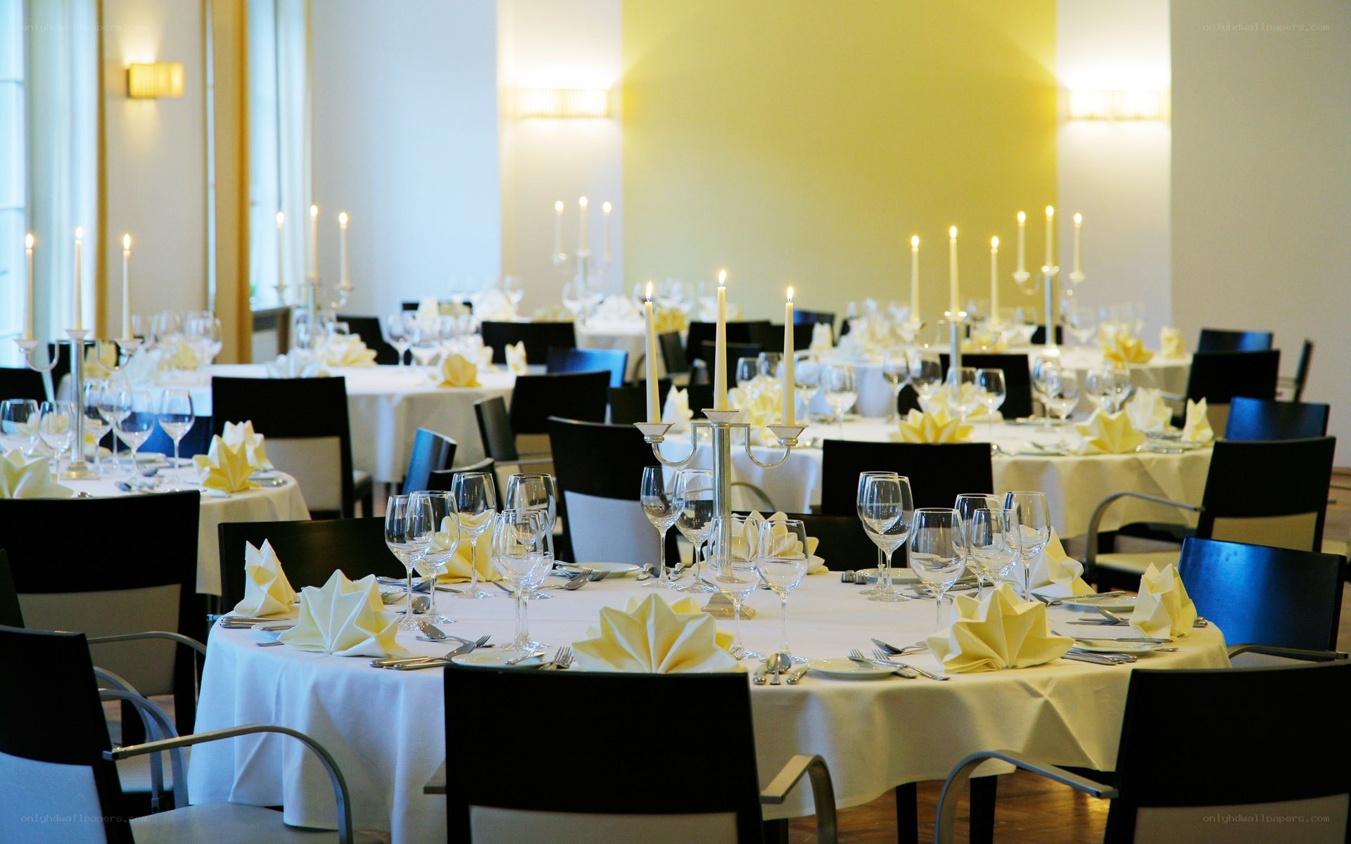 Elegant banquet hall setup