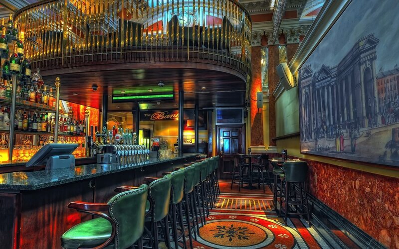 elegant bar interior with balcony