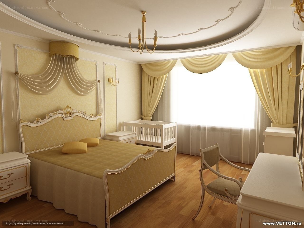 elegant bedroom with crib